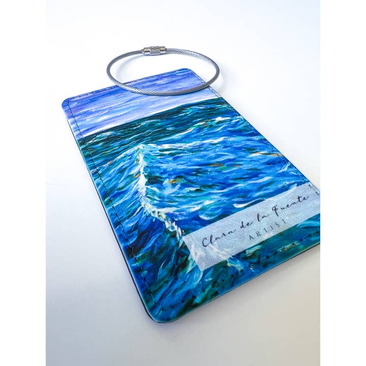 Clara de la Fuente Artist - Wholesale Luggage Tag - Colorful Sea Water Waves Luggage Tag. Lake Michigan.Premium5