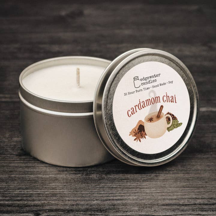 Cardamom Chai Tin Candle for wholesale by Edgewater Candles