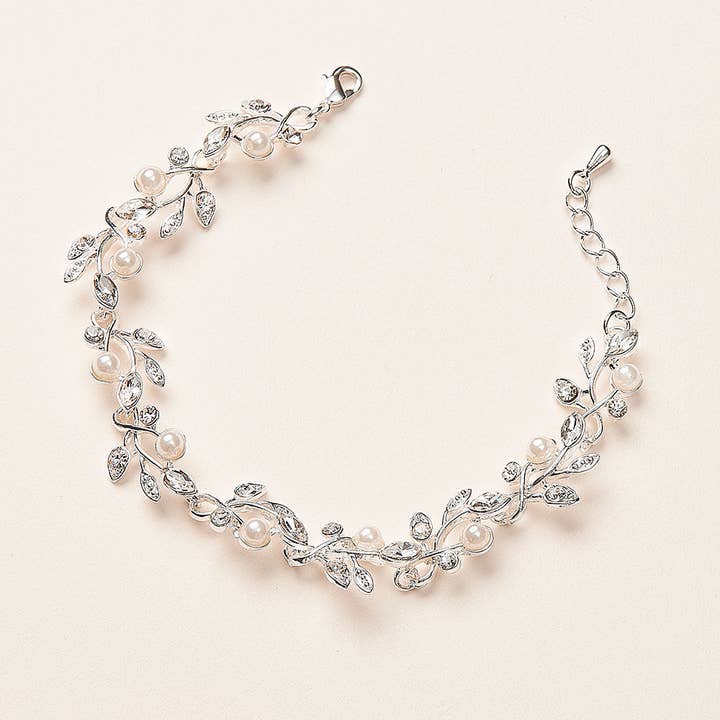 Dareth Colburn Designs - Wholesale Link & Chain Bracelet - Alexa Pearl & Crystal Bracelet