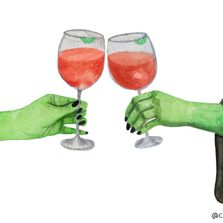 Witchy Toast Print for engroshandel hos Caryn Cast Art