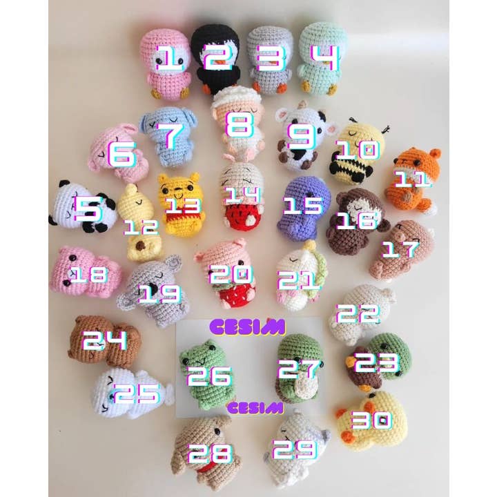 despinacrafting - Wholesale Stuffed/Plush Toy - Kids & Baby - Crochet Amigurumi Animals Finger Size