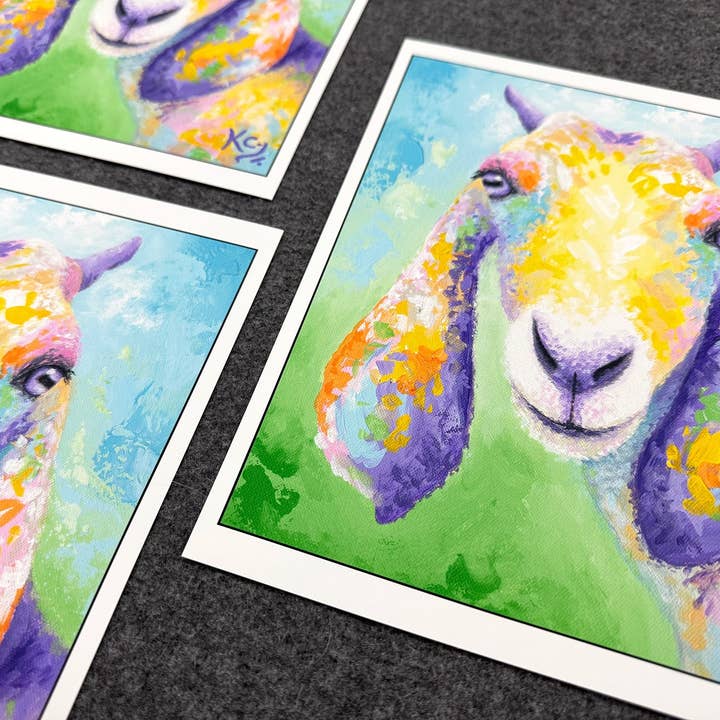 Krystle Cole Fine Art - Wholesale Art Print - Nubian Goat Print - For the Love of Goats3