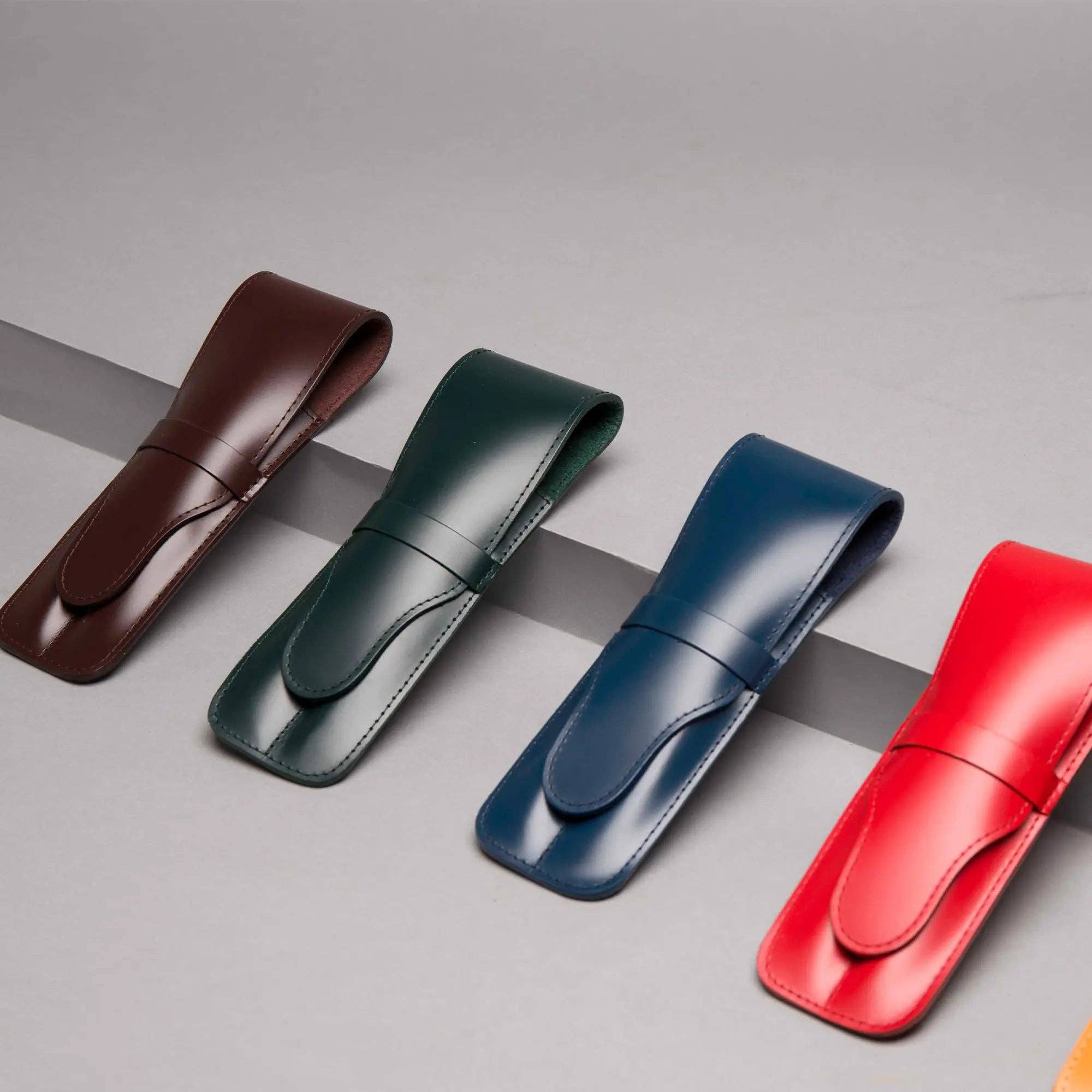 Ettinger – Porta-canetas e lápis por atacado – Estojo de caneta dupla Bridle Hide14