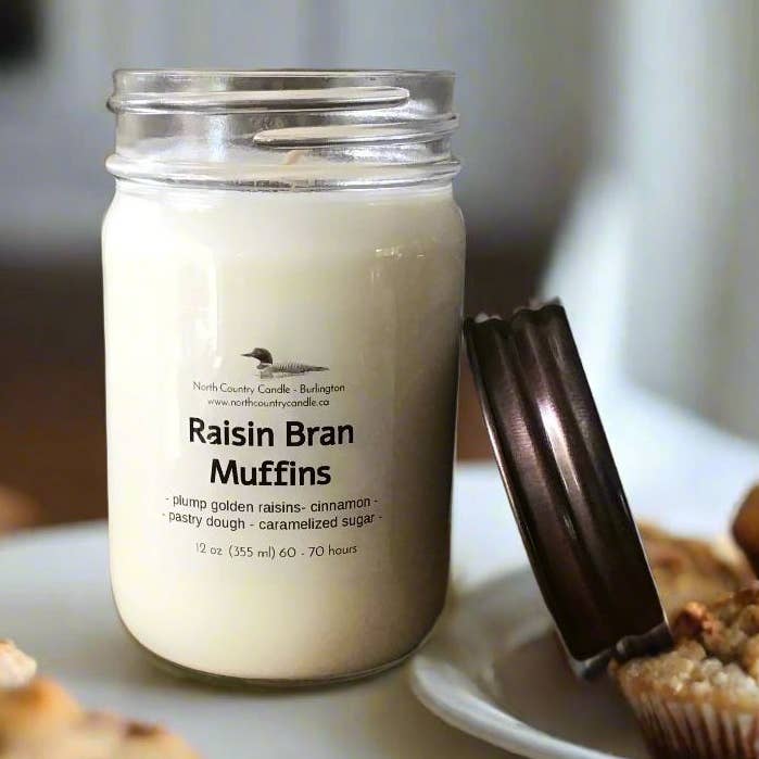 Raisin Bran Muffins - 12 oz Soy Wax Candle for wholesale by North Country Candle