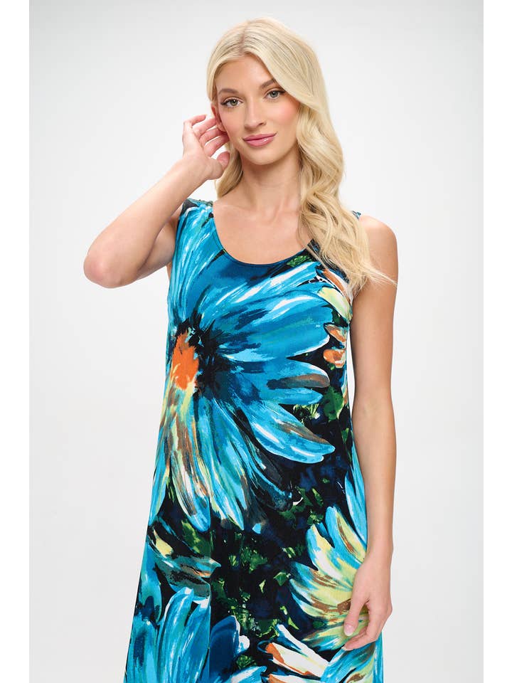 Turquoise BNS Long Tank Dress - 7000BN-TRP1-W440 for wholesale on Faire4