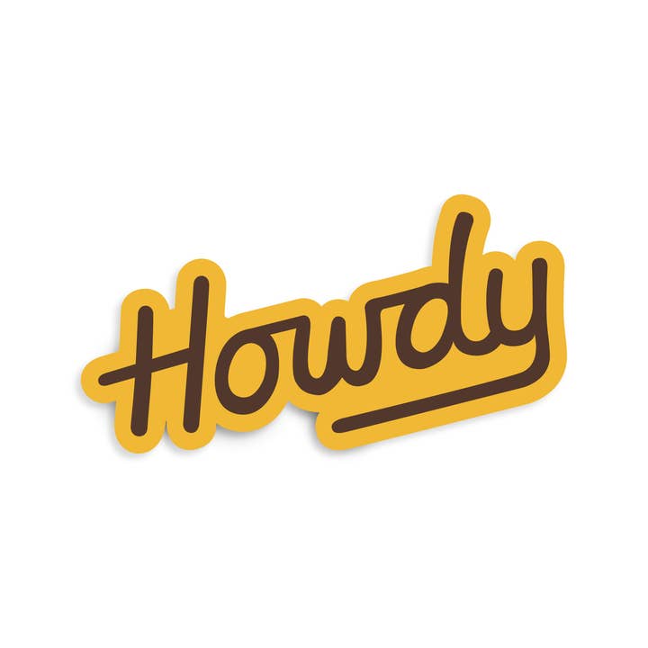 Howdy Sticker Yellow Western Vinyl for wholesale by Yonder Goods