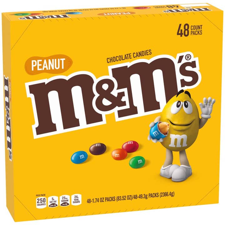 Horizon Top Market - Wholesale Chocolate - M&M'S Peanut Milk Chocolate Candy Bulk Pack, 1.74 oz, 48 ct