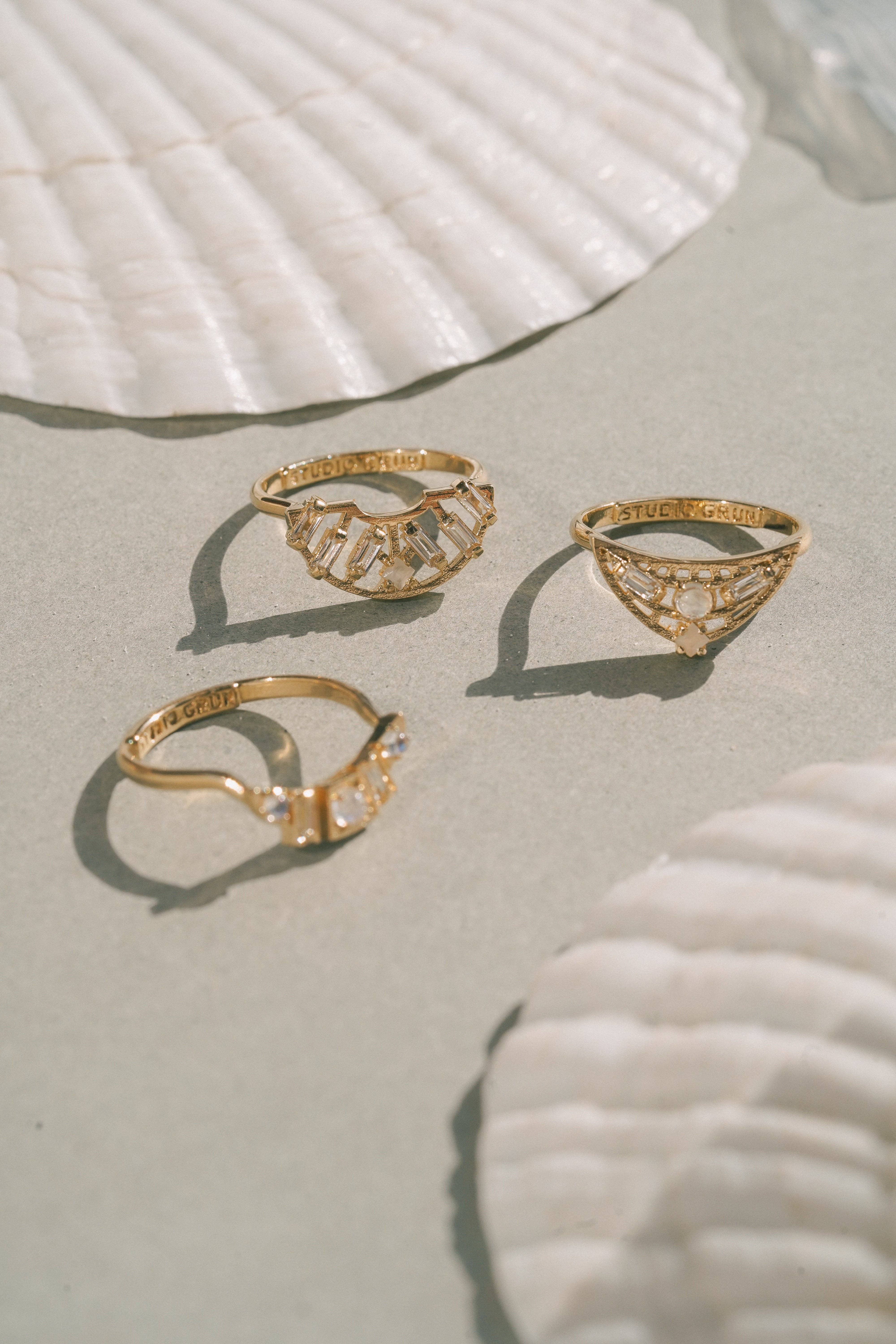 Studio Grun - Vente Bague avec plusieurs pierres - Bague ensoleillée6