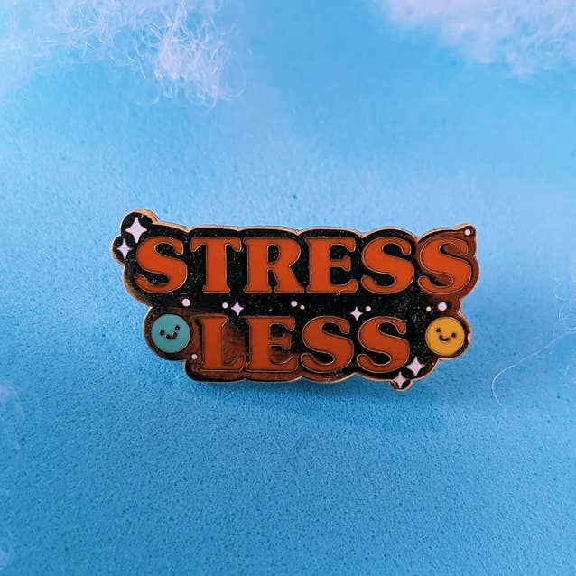 Stress Less Enamel Pin for wholesale by Quinn's Pins