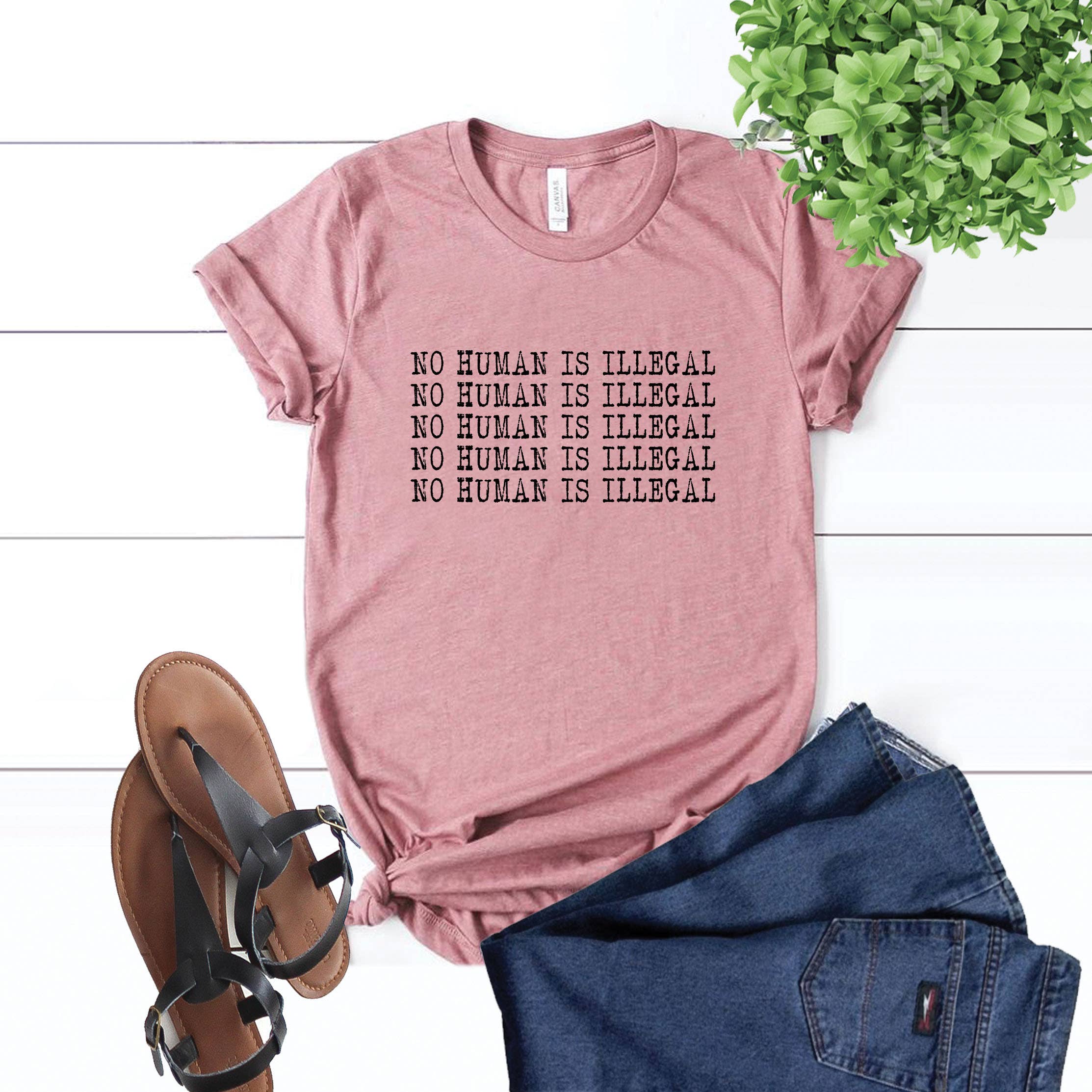 Tee Story - Wholesale Screen Printed T-Shirt - Women's - No Human Is Illegal Shirt, Political Shirt, Protest Shirt7