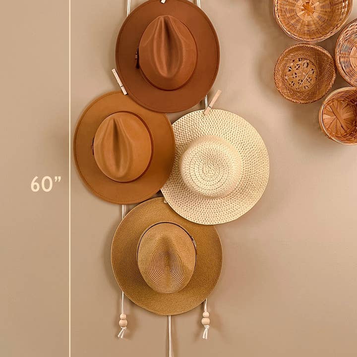 Meraki The Studio Co. – Großhandel Hutständer – Makramee-Hutablage | Hut-Halter für die Wand | Boho-Wohndekor1