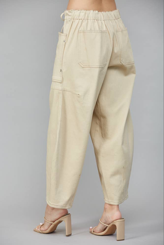 ECRU PANTALONI A BARILE DA INFILARE FP65059 in vendita all'ingrosso su Faire3