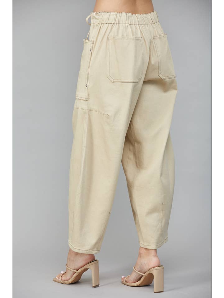 ECRU PANTALONI A BARILE DA INFILARE FP65059 in vendita all'ingrosso su Faire3