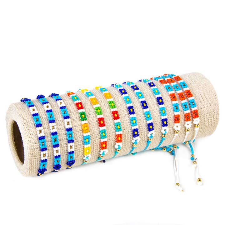 CRETE TRADING INC - Wholesale Beaded Bracelet - Miyuki Colorful Beaded Adjustable Bracelet