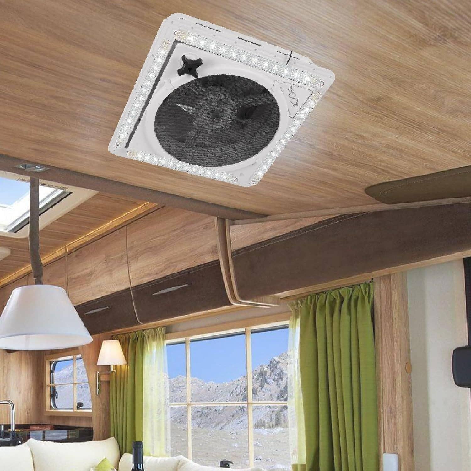 Hard Rock Health Stores - Wholesale  - RV Roof Vent Fan 14",Continuously Variable Reversible 12V Remote Control Trailer Roof Vent Low Noise with Rain Sensor,UV Protection,Thermostat for Camper,Travel,Cargo Trailer0