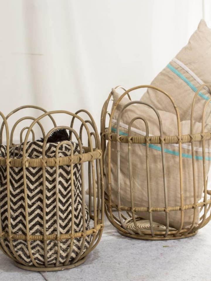 Cestino, Kubu Grey Set di 2 per la vendita all'ingrosso da parte di BOIS BLANC HOME LTD