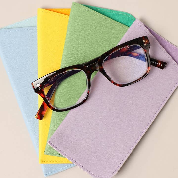 ASSORTED COLOR Two Tone Glasses Pouch Eyewear Sleeves for wholesale on Faire