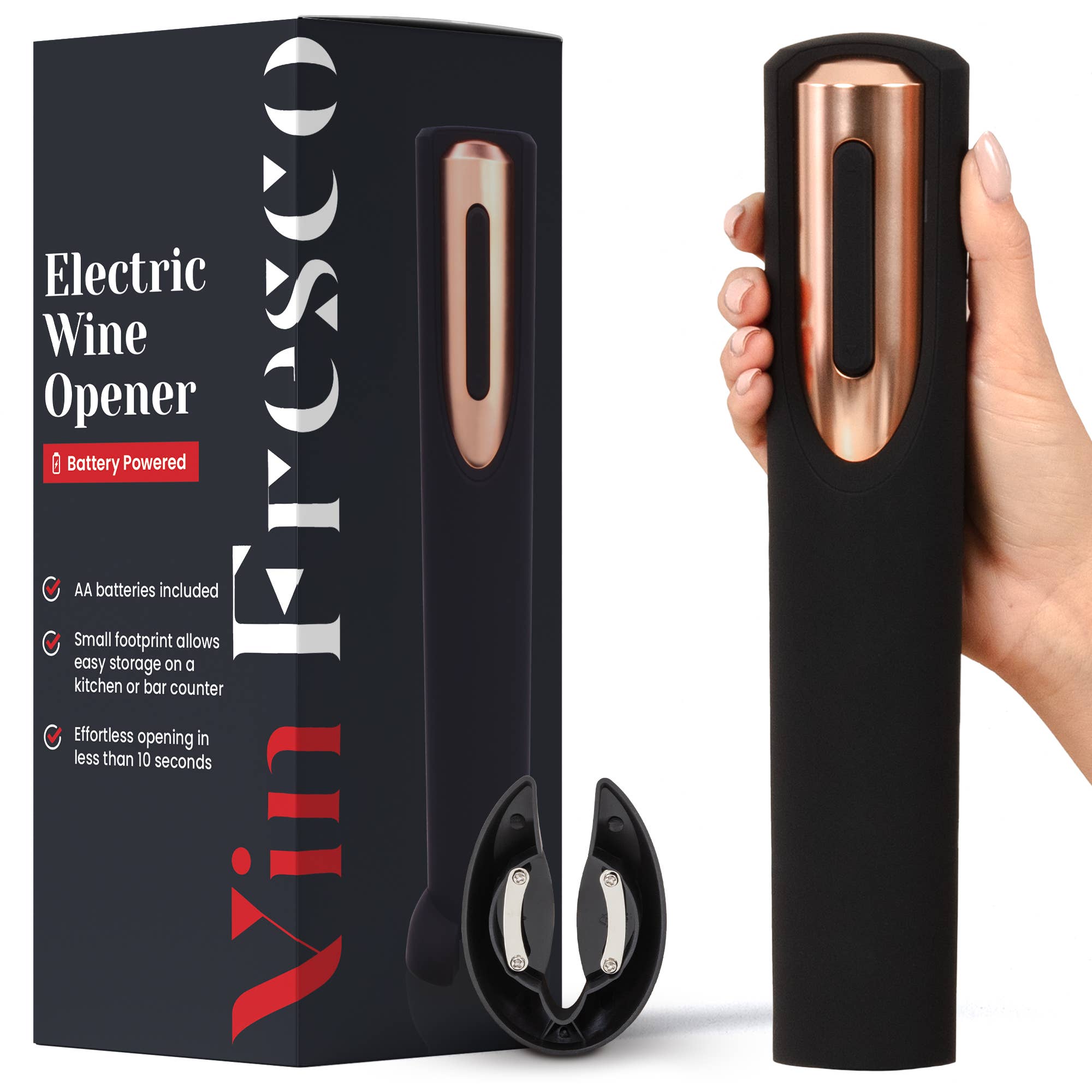 Vin Fresco - Wholesale Wine Tool Set - Vin Fresco Electric Wine Opener, Battery-Powered Corkscrew7