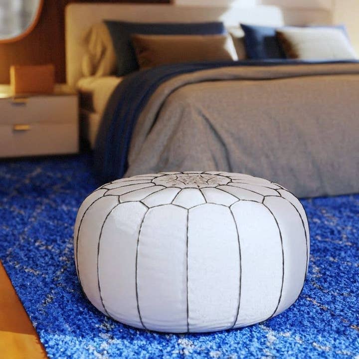 Marokkaanse leren poef, Marokkaanse poef, leren poefhocker voor wholesale door craftberber