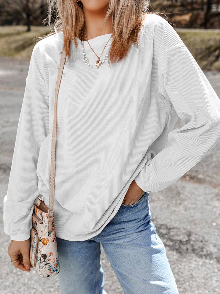 Lovesoft - Wholesale Sweatshirt - Women's - Customizable Long Sleeve Ribbed Corded Oversized Sweatshirt33