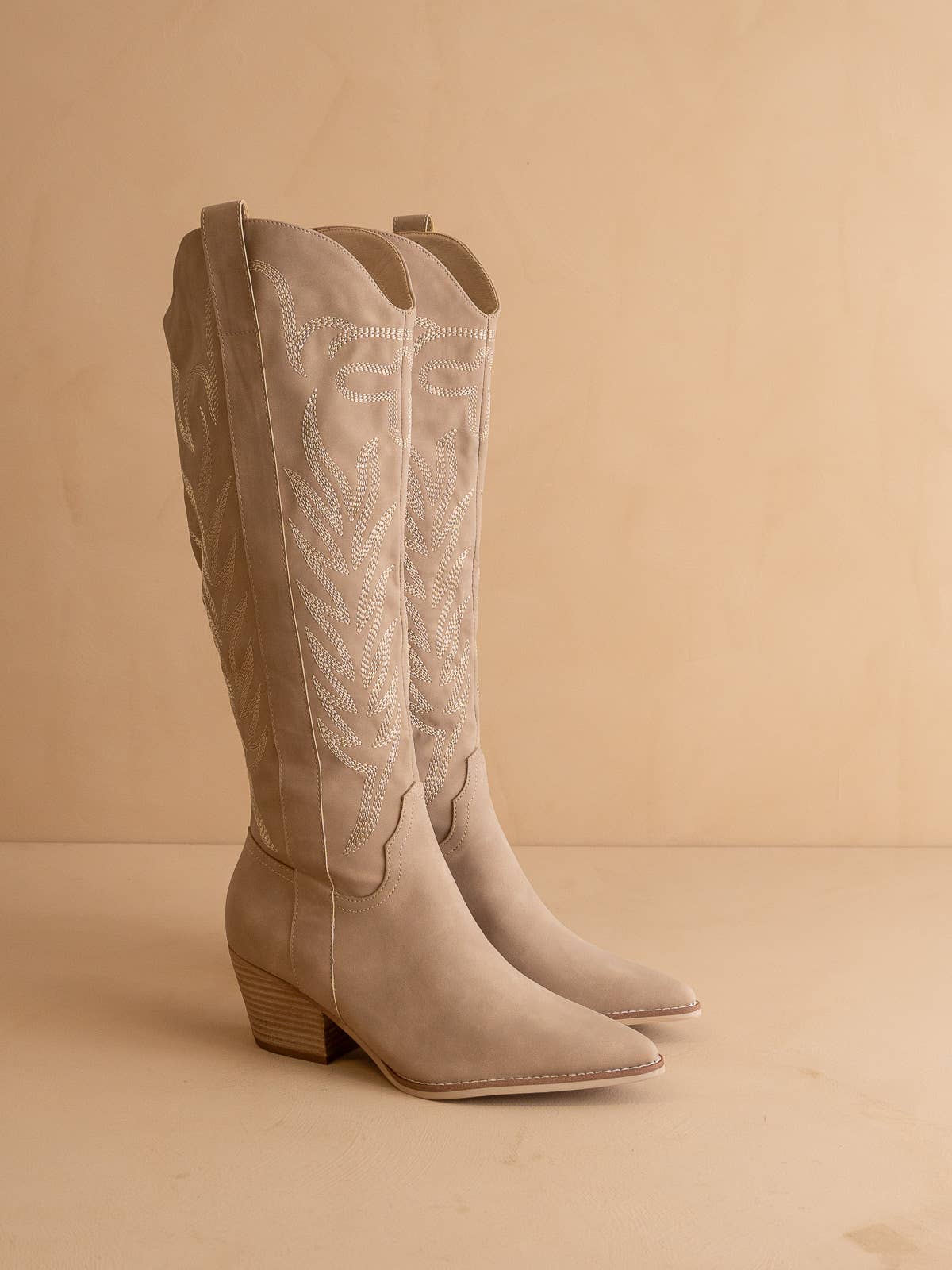 The Samara Cedar Wood | Embroidered Western Tall Boot for wholesale on Faire1
