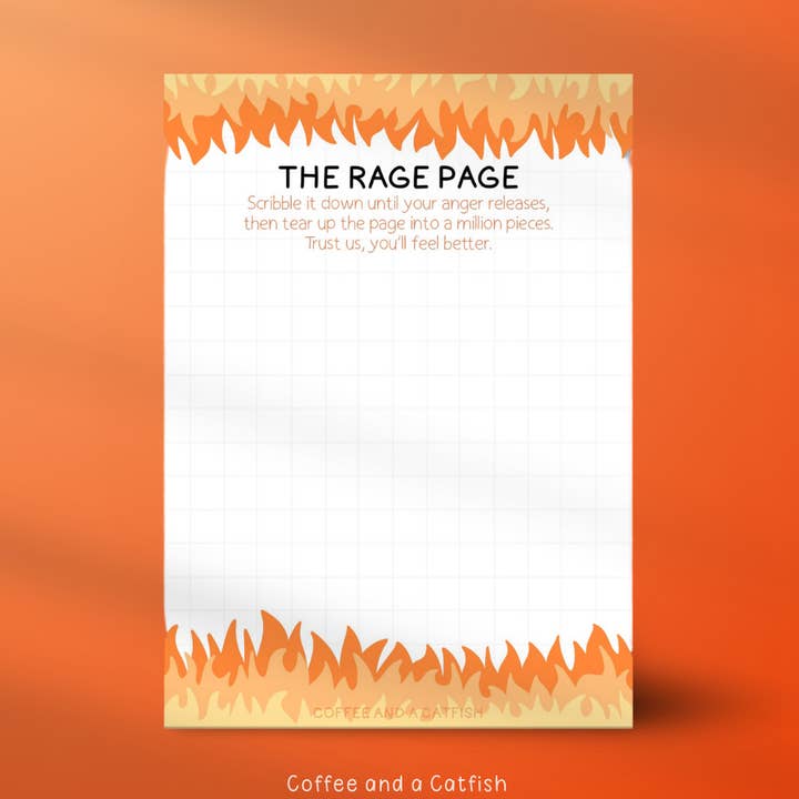 The Rage Page' A6 Notepad for wholesale by Coffee and a Catfish