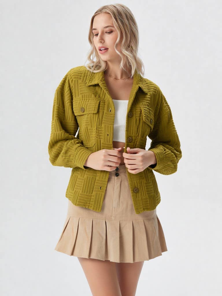 VERY J - Wholesale Shirt Jacket/Shacket - Women's - NJ90131-Embossed Soft Casual Shacket Jacket2