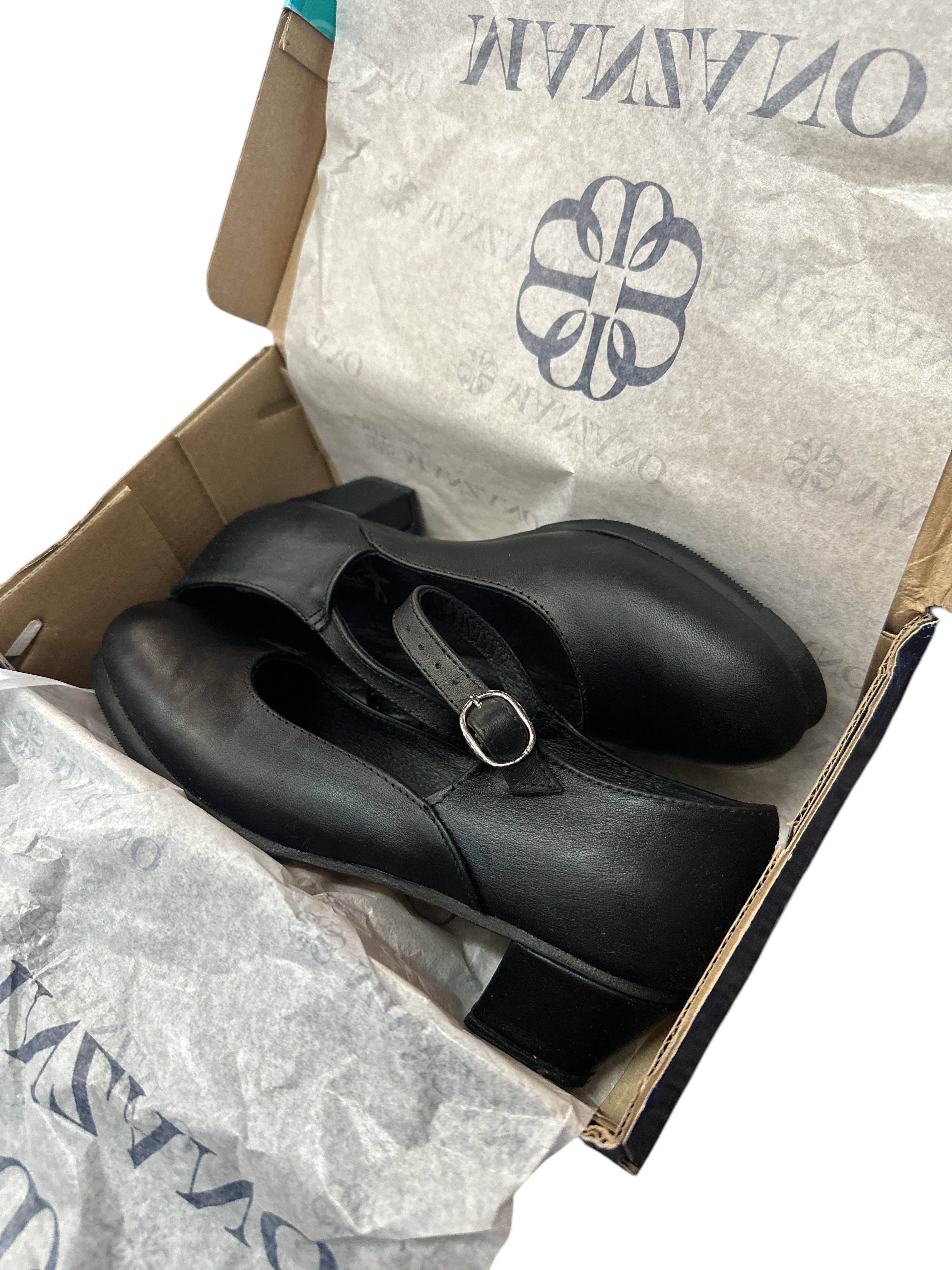 Cielito Lindo – wholesale Dansskor – dam – Folklorico svarta skor med spikar Manzano5