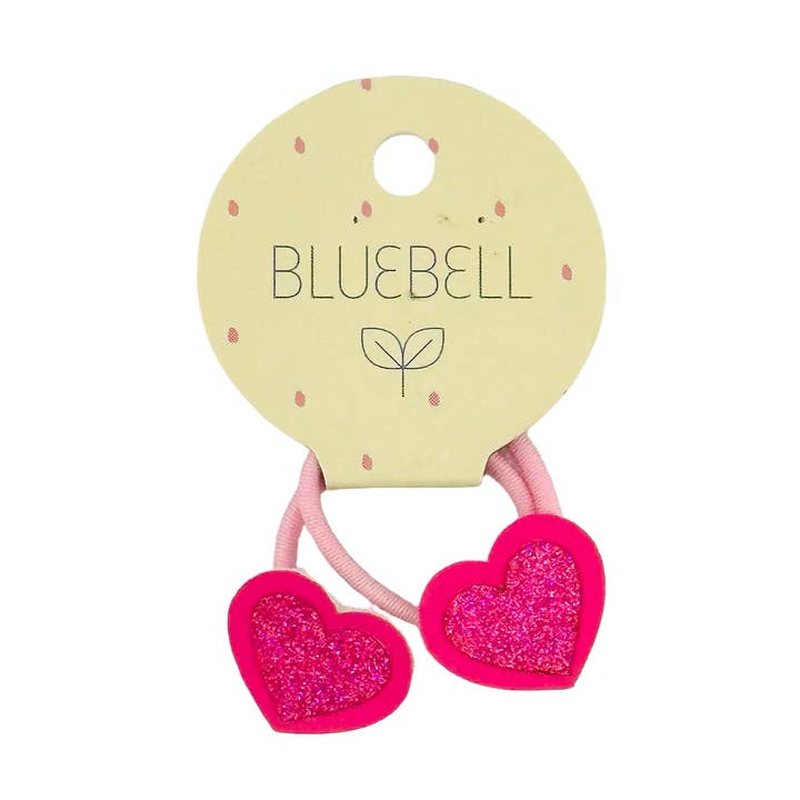 Bluebell Petite - Wholesale Hair Tie - Kids - Heart Glitter Hair Ties0