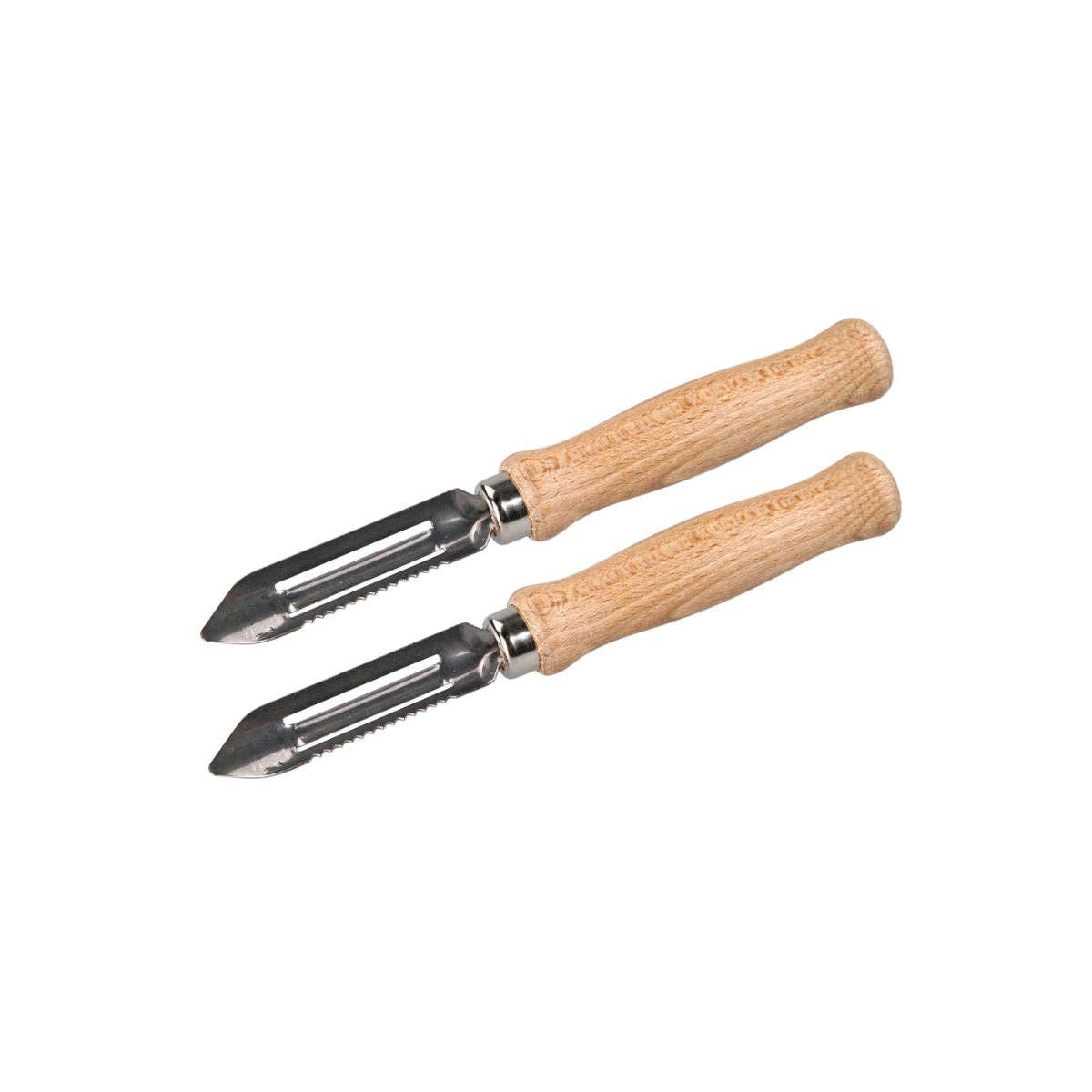 Zenker - Venta al por mayor Utensilio/dispositivo de cocina - Juego de 2 peladores de espárragos con mango de madera de 15 cm Fackelmann0