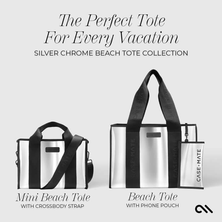Case-Mate - Wholesale Tote Bag - Women's - Case-Mate Silver Chrome Mini Zip Tote Bag8