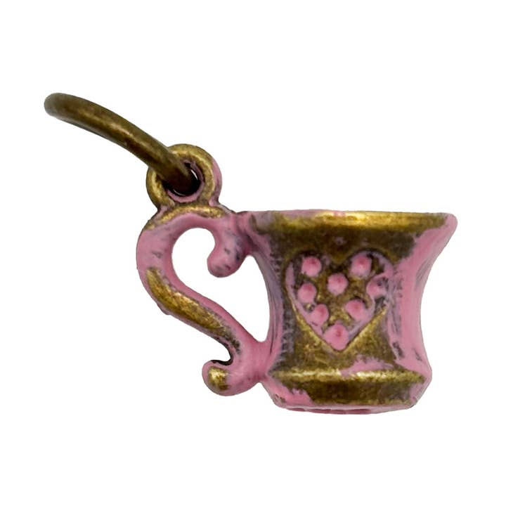 Tea Cup Charm Bracelet, Necklace, or Charm Only for wholesale by Gleeful Peacock