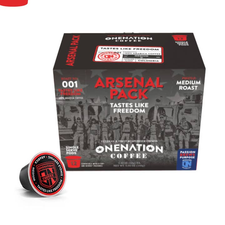 Arsenal Medium Roast Coffee Pods - 12 Pack for wholesale by OneNation Coffee