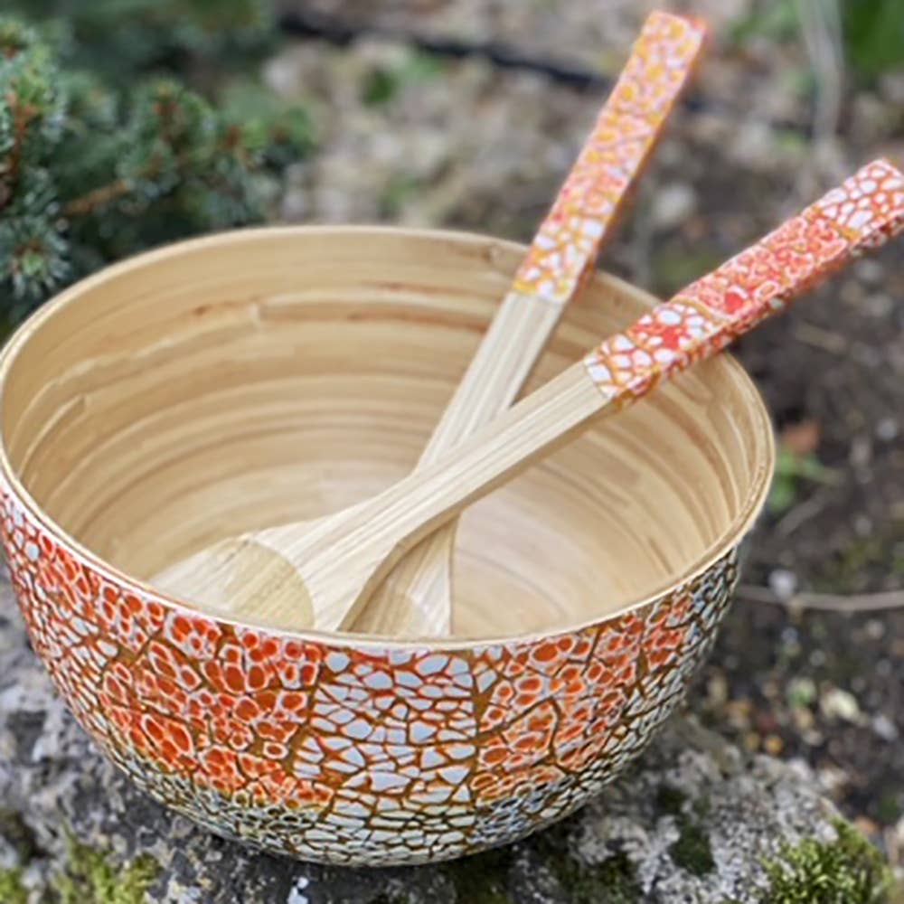 VIE - Wholesale Serve Bowl - Bamboo Salad Bowl, 23x10cm, with Matching Salad Servers54
