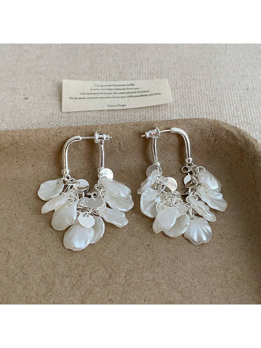 White Earwish - Shell Shaped Tassel Earrings for Women for wholesale on Faire4