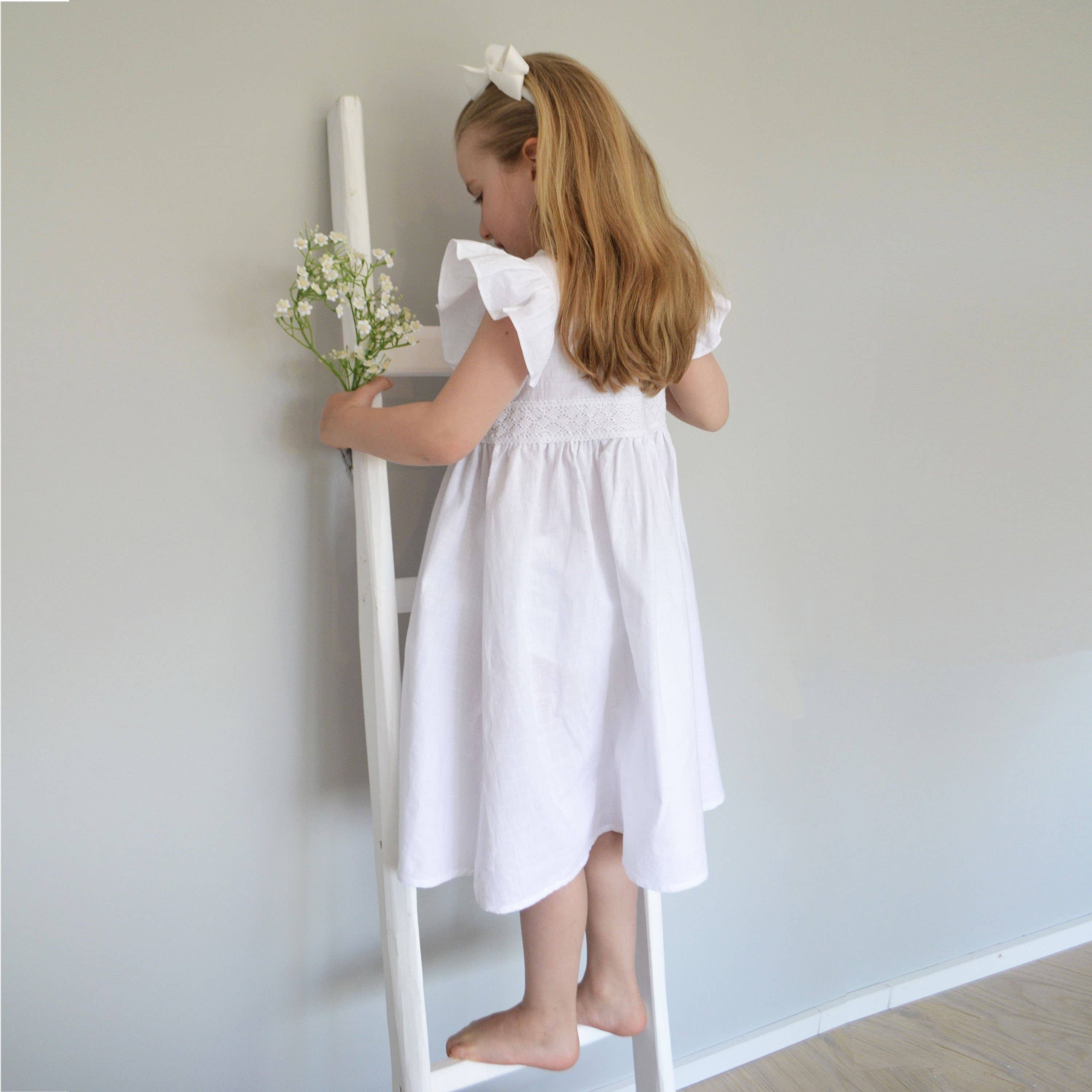 La Fillette Accessories - Wholesale Dress - Kids - White organic linen dress1