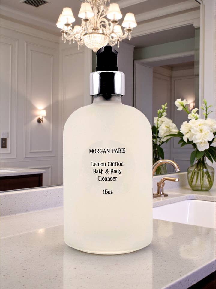 Lemon Chiffon Bath & Body Cleanser 15oz for wholesale by Morgan Paris Skin Boutique