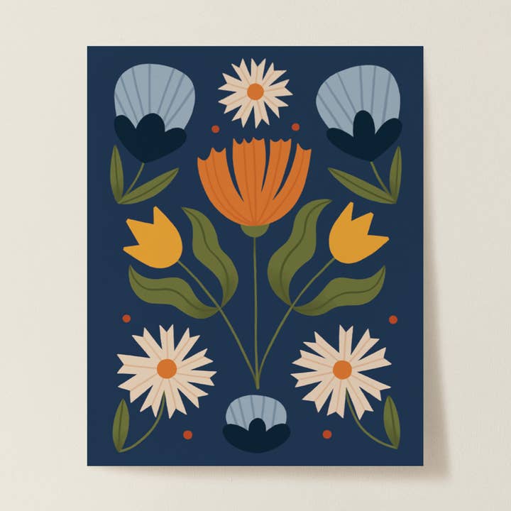 Folk Florals Art Print for wholesale by Little Something Co.