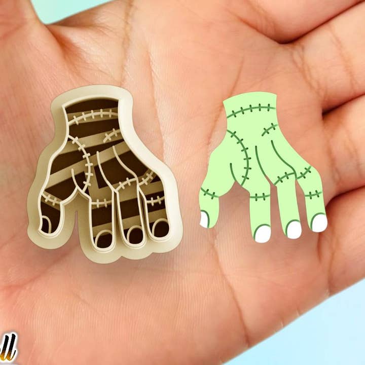 Franken Hand Halloween Clay Cutter 3d printed for wholesale by Roussell Prints and Demand LLC