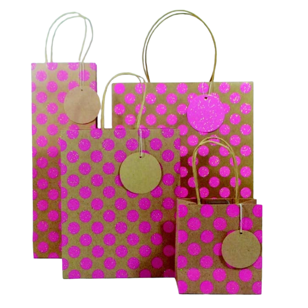 The Unique Paper Company - Wholesale Gift Bag - Neon Kraft Glitter Gift Bags Spring Easter Mother's Day1