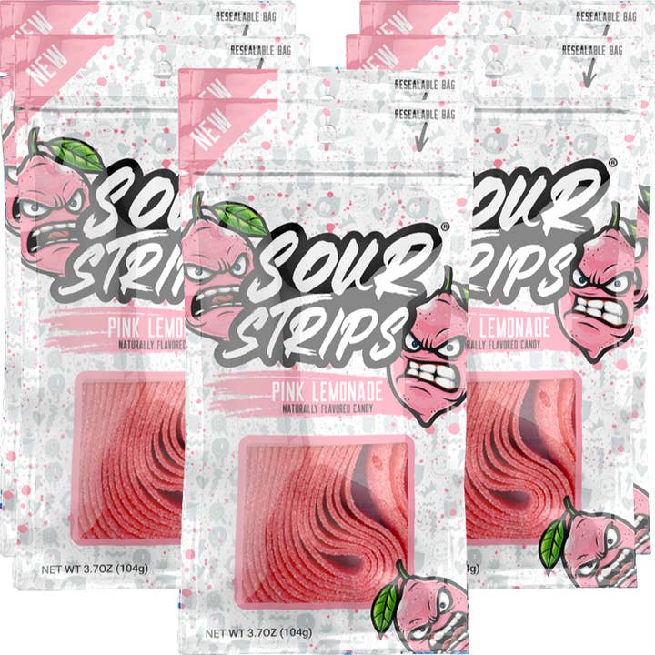 Sour Strips Pink Lemonade 3.4 OZ for wholesale by Cow Crack Wholesale