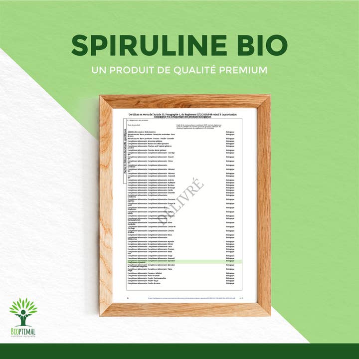Bioptimal - Wholesale Protein/Superfood Powder - Organic Spirulina Powder - Packaged in France - Vegan10