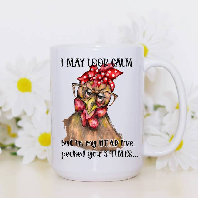 Prairie Chicken Sticker Shop & Gifts - Wholesale Coffee Mug - Sassy Chicken 15oz Coffee Mug 3