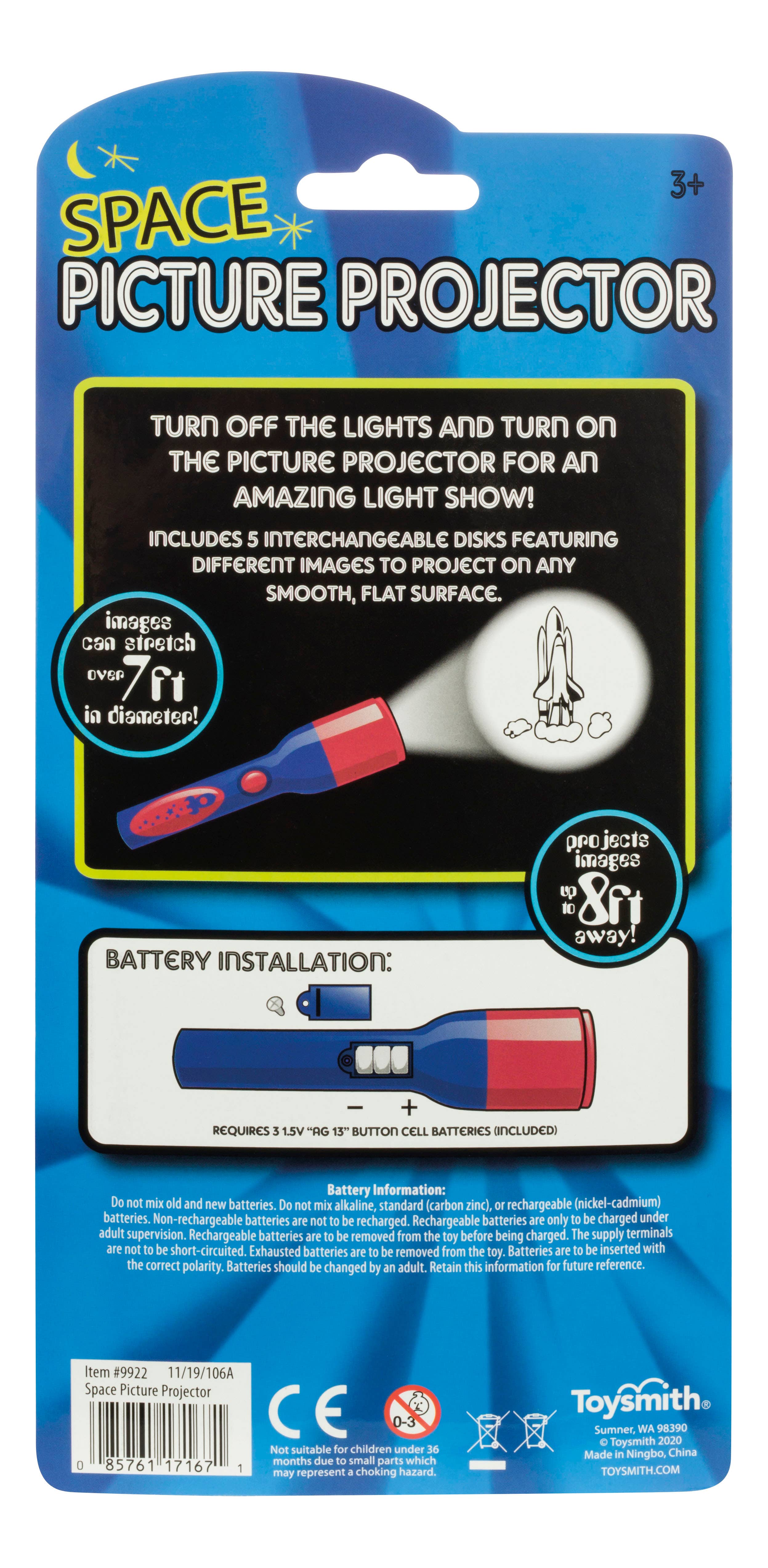 Toysmith - Wholesale Light-Up Toy - Kids & Baby - Mini LED Projector, Space, Jungle, Dinosaur, Assorted Colors6