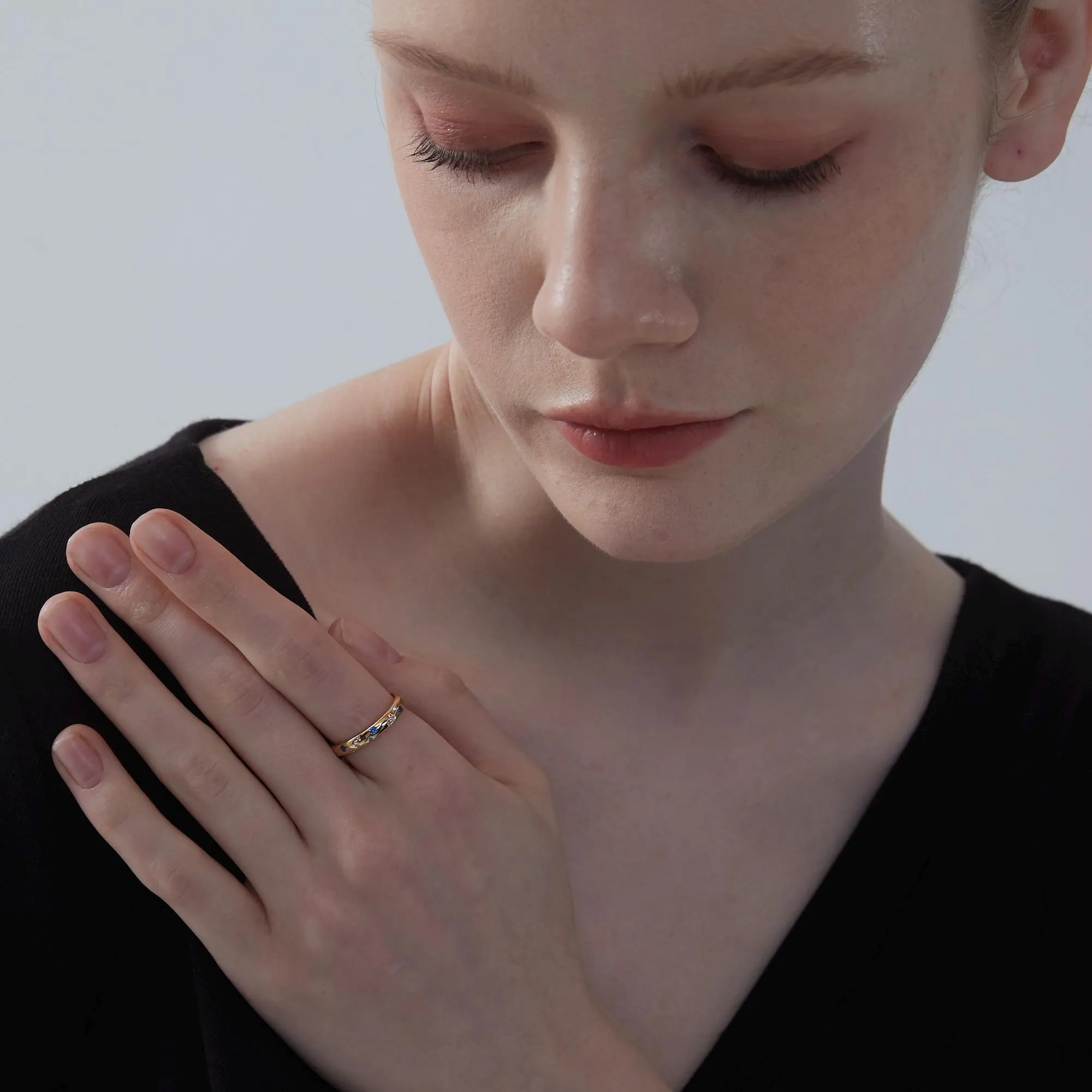 Perimade & Co. LLC - Wholesale Multi-Stone Ring - Blue Moon Star Stacking Band Ring in 925 Sterling Silver3