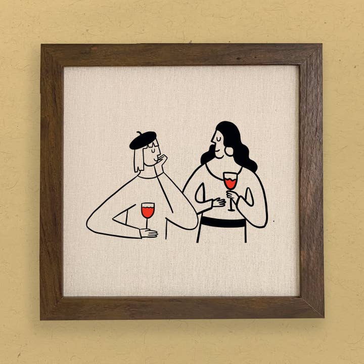 Wine Conversations - ingelijst bord voor wholesale door Boheme Bliss
