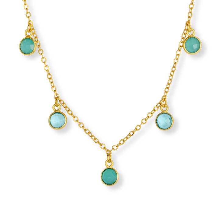 Maeve Charm Necklace Aqua for wholesale by Ashiana London
