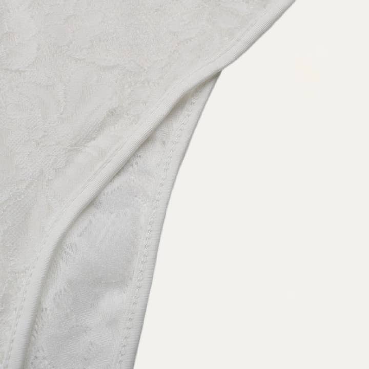 Sexy Lace Sheer White Eyelash Plug Neck Sleeveless Bodysuit for wholesale on Faire