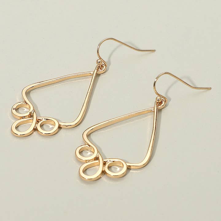 Geometriske åbne metaldråbe øreringe for engroshandel hos Sensibling Corp.