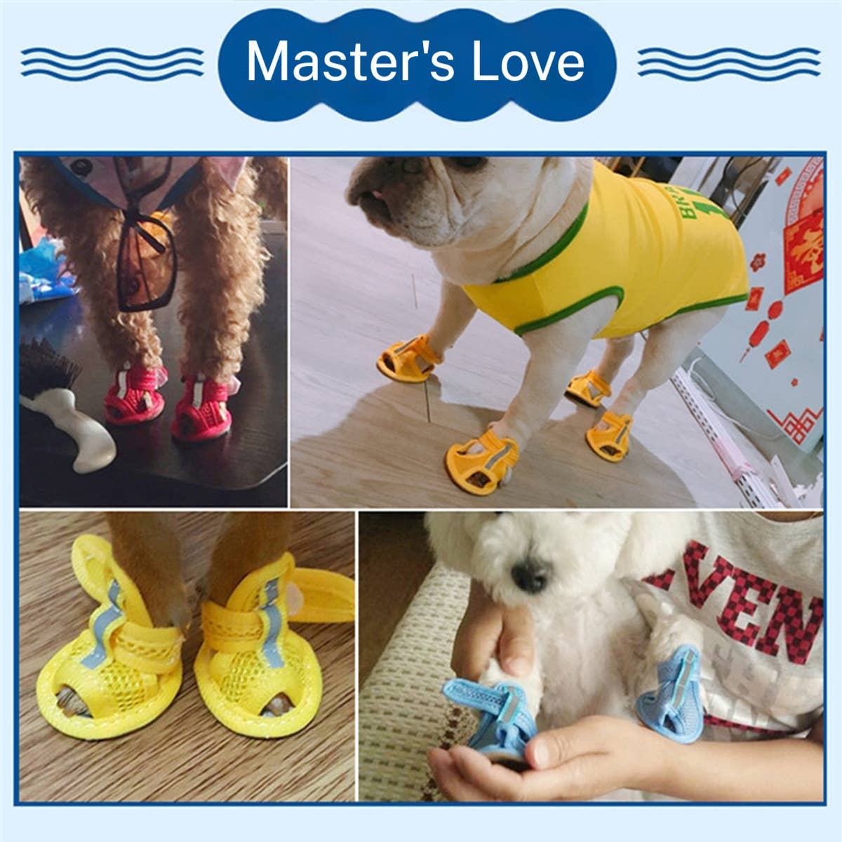 PAWPAWwholesale - Wholesale Pet Boots - Dog - Summer Dog Sandals – Anti-Slip Pet Shoes Set of 4_CWMM72536